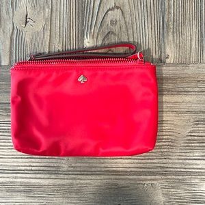 EUC Kate spade red nylon wallet\wristle